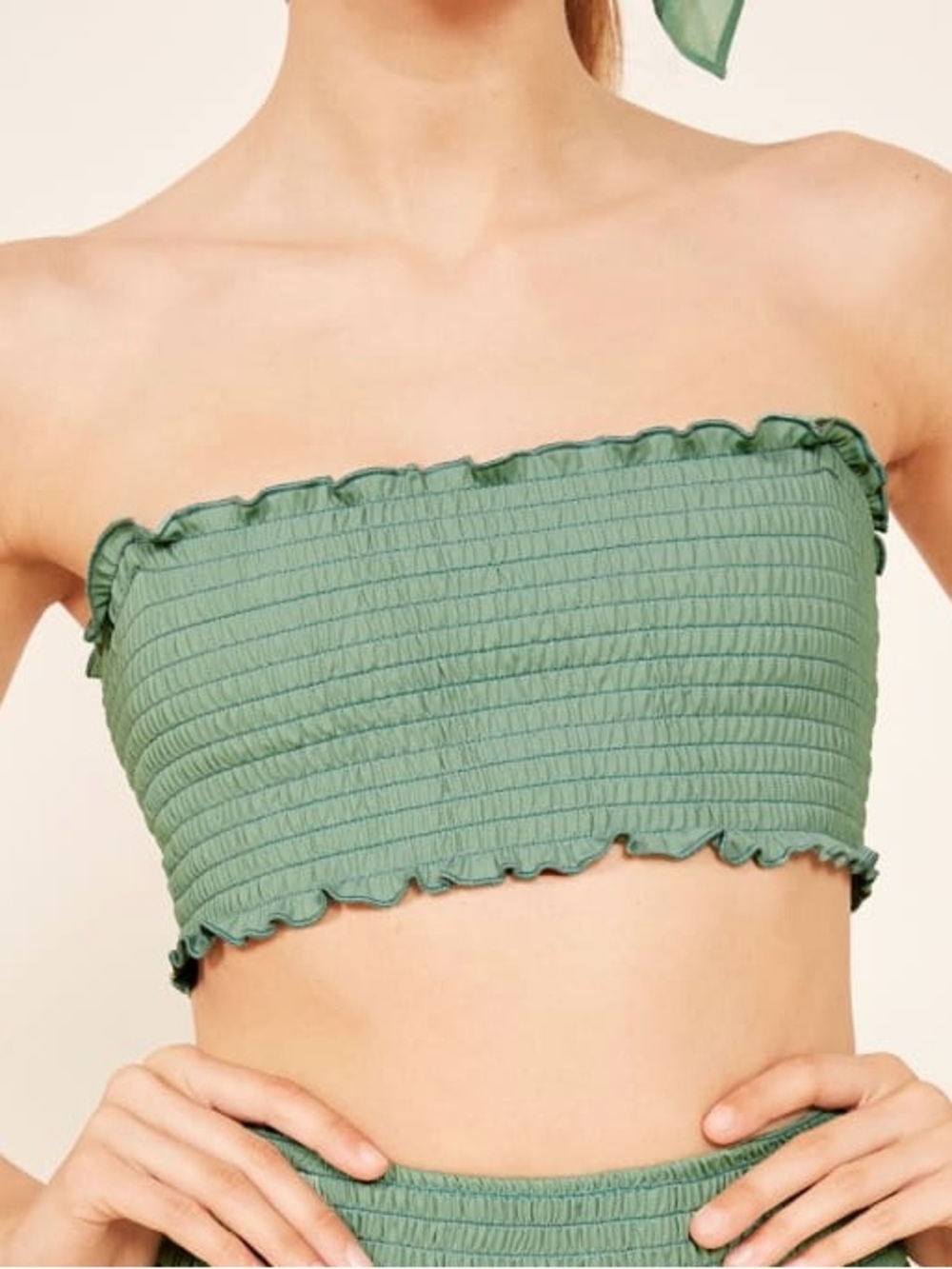Reformation Heidi Bikini Top in Green